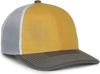 OC Sports PDT20M Pigment Dyed Twill Mesh Back Cap - Gold White Charcoal - Dark Gray / OSFM