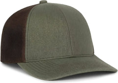 OC Sports PDT20M Pigment Dyed Twill Mesh Back Cap - Olive Brown - Brown / OSFM