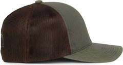 OC Sports PDT20M Pigment Dyed Twill Mesh Back Cap - Olive Brown - Brown / OSFM