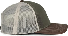 OC Sports PDT20M Pigment Dyed Twill Mesh Back Cap - Olive Putty Brown - Brown / OSFM