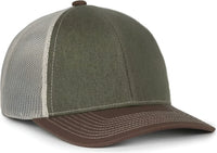 OC Sports PDT20M Pigment Dyed Twill Mesh Back Cap - Olive Putty Brown - Brown / OSFM