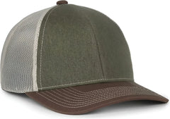 OC Sports PDT20M Pigment Dyed Twill Mesh Back Cap - Olive Putty Brown - Brown / OSFM