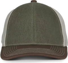 OC Sports PDT20M Pigment Dyed Twill Mesh Back Cap - Olive Putty Brown - Brown / OSFM
