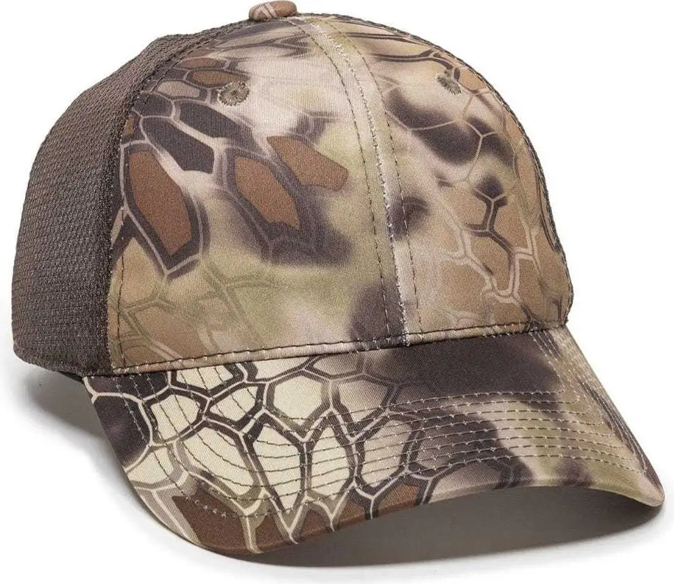 OC Sports PFC-150M Adjustable Mesh Back Cap - Kryptek Highlander Brown - Kryptek Highlander Brown / 6 7/8’’ - 7 1/2’’