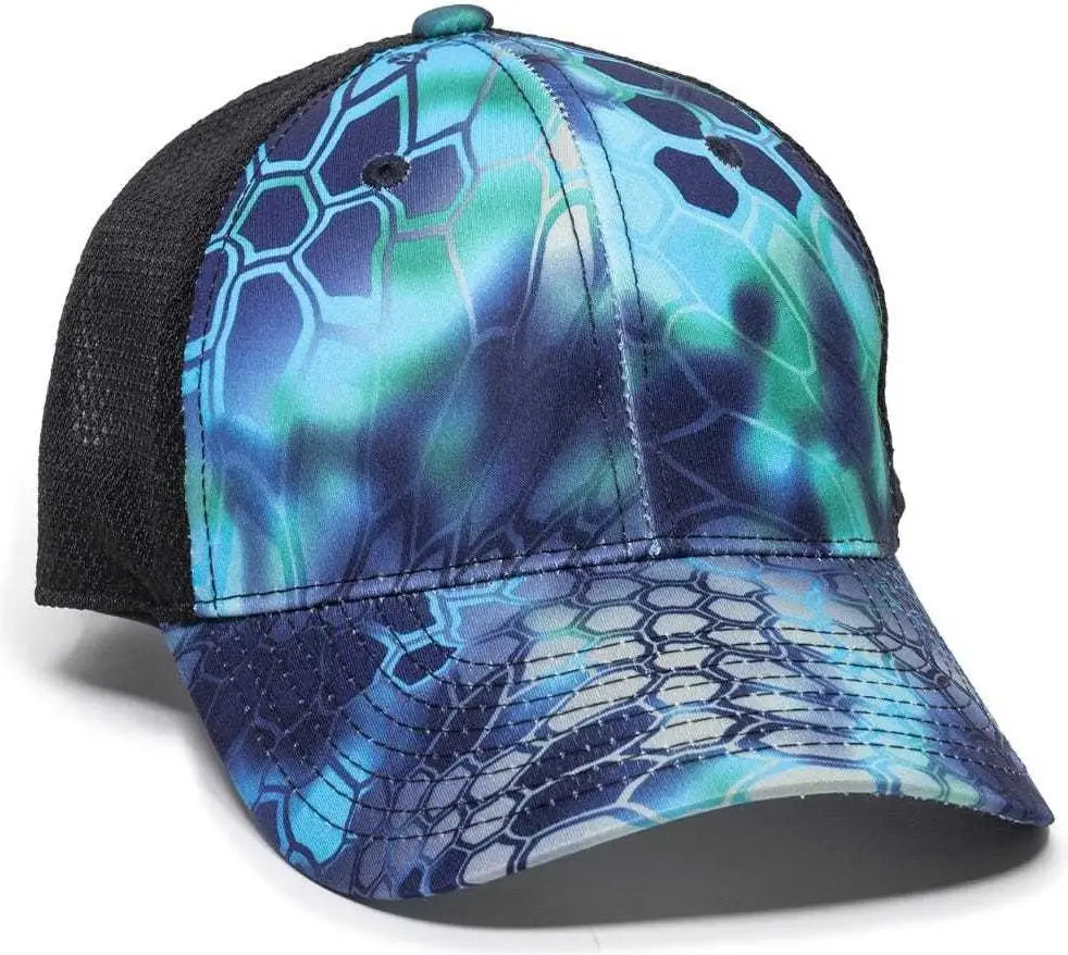 OC Sports PFC-150M Adjustable Mesh Back Cap - Kryptek Pontus Black - Kryptek Pontus Black / 6 7/8’’ - 7 1/2’’