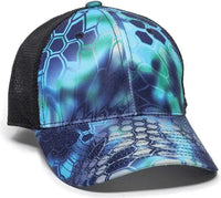 OC Sports PFC-150M Adjustable Mesh Back Cap - Kryptek Pontus Black - Kryptek Pontus Black / 6 7/8’’ - 7 1/2’’