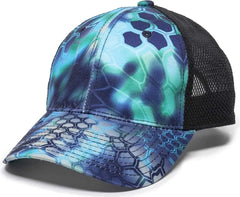 OC Sports PFC-150M Adjustable Mesh Back Cap - Kryptek Pontus Black - Kryptek Pontus Black / 6 7/8’’ - 7 1/2’’