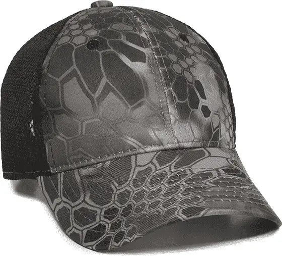 OC Sports PFC-150M Adjustable Mesh Back Cap - Kryptek Raid Black - Kryptek Raid Black / 6 7/8’’ - 7 1/2’’