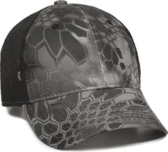 OC Sports PFC-150M Adjustable Mesh Back Cap - Kryptek Raid Black - Kryptek Raid Black / 6 7/8’’ - 7 1/2’’