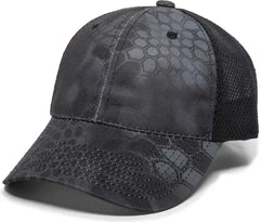OC Sports PFC-150M Adjustable Mesh Back Cap - Kryptek Typhon Black - Kryptek Typhon Black / 6 7/8’’ - 7 1/2’’