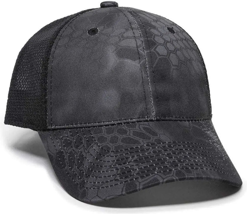 OC Sports PFC-150M Adjustable Mesh Back Cap - Kryptek Typhon Black - Kryptek Typhon Black / 6 7/8’’ - 7 1/2’’
