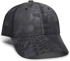 OC Sports PFC-150M Adjustable Mesh Back Cap - Kryptek Typhon Black - Kryptek Typhon Black / 6 7/8’’ - 7 1/2’’
