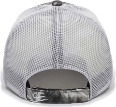 OC Sports PFC-150M Adjustable Mesh Back Cap - Mossy Oak Elements Agua Manta White - Mossy Oak White / OSFM