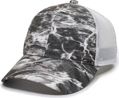 OC Sports PFC-150M Adjustable Mesh Back Cap - Mossy Oak Elements Agua Manta White - Mossy Oak White / OSFM