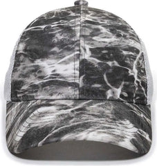 OC Sports PFC-150M Adjustable Mesh Back Cap - Mossy Oak Elements Agua Manta White - Mossy Oak White / OSFM
