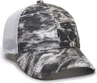 OC Sports PFC-150M Adjustable Mesh Back Cap - Mossy Oak Elements Agua Manta White - Mossy Oak White / OSFM