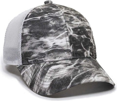 OC Sports PFC-150M Adjustable Mesh Back Cap - Mossy Oak Elements Agua Manta White - Mossy Oak White / OSFM