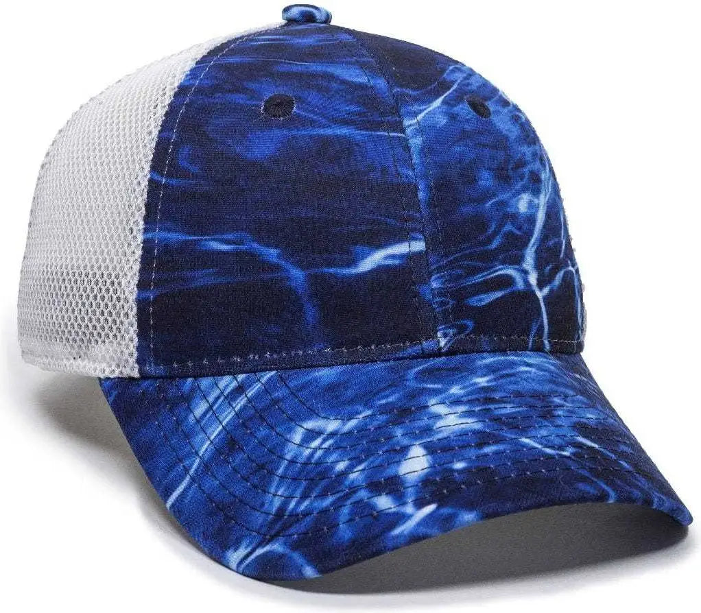 OC Sports PFC150M Performance Camo Mesh-Back Cap - Mossy Oak Marlin/ White - Mossy Oak White / 6 7/8’’ - 7 1/2’’