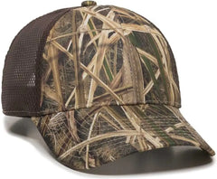 OC Sports PFC150M Performance Camo Mesh-Back Cap - Mossy Oak Shadow Grass Blades Ducks Unlimited Edition Brown - Mossy