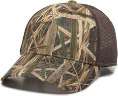 OC Sports PFC150M Performance Camo Mesh-Back Cap - Mossy Oak Shadow Grass Blades Ducks Unlimited Edition Brown - Mossy