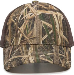 OC Sports PFC150M Performance Camo Mesh-Back Cap - Mossy Oak Shadow Grass Blades Ducks Unlimited Edition Brown - Mossy