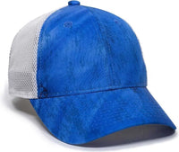 OC Sports PFC150M Performance Camo Mesh-Back Cap - Realtree Fishing Light Blue White - Realtree Blue / 6 7/8’’ - 7 1/2’’