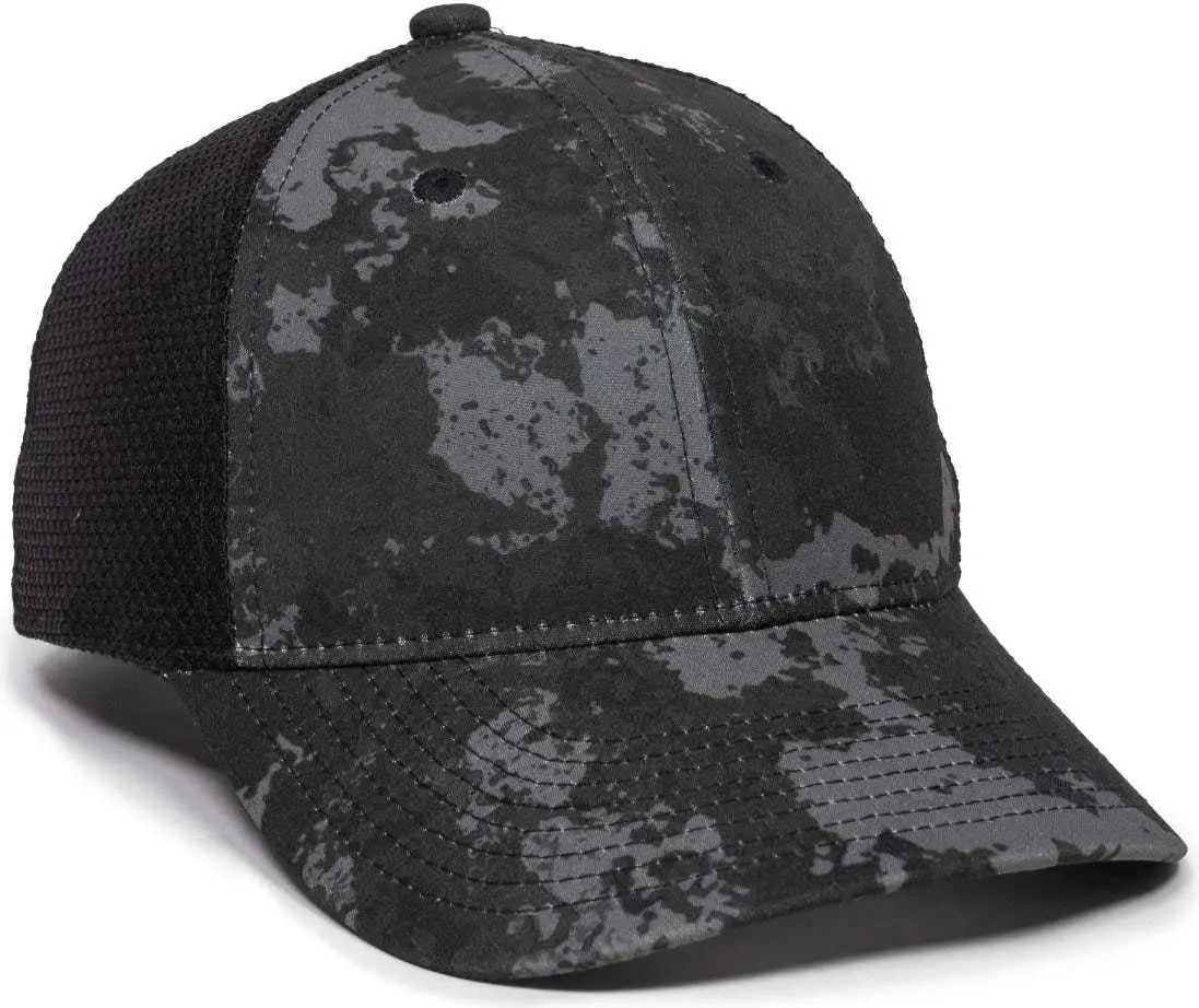 OC Sports PFC150M Performance Camo Mesh-Back Cap - Veil Tac-Black Black - Veil Black / 6 7/8’’ - 7 1/2’’
