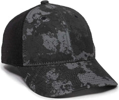 OC Sports PFC150M Performance Camo Mesh-Back Cap - Veil Tac-Black Black - Veil Black / 6 7/8’’ - 7 1/2’’