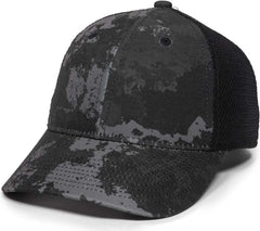 OC Sports PFC150M Performance Camo Mesh-Back Cap - Veil Tac-Black Black - Veil Black / 6 7/8’’ - 7 1/2’’