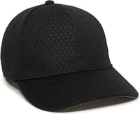 OC Sports PFX-120 Proflex Stretch Fit Mesh Baseball Cap - Black - Black / 6 3/8’’ - 6 3/4’’