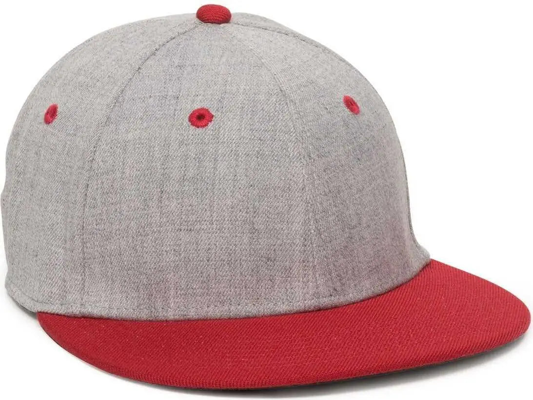 OC Sports PFX-450 Proflex Premium Wool Blend Q3 Cap - Gray Heather Red - Gray Red / 6 3/4’’ - 7 1/8’’