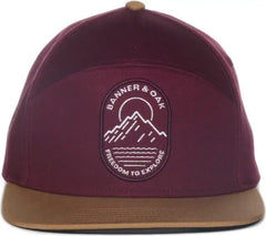 OC Sports PINNACLE Banner and Oak Cotton Twill Cap -Wine Khaki - Khaki / OSFM