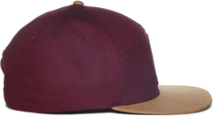 OC Sports PINNACLE Banner and Oak Cotton Twill Cap -Wine Khaki - Khaki / OSFM