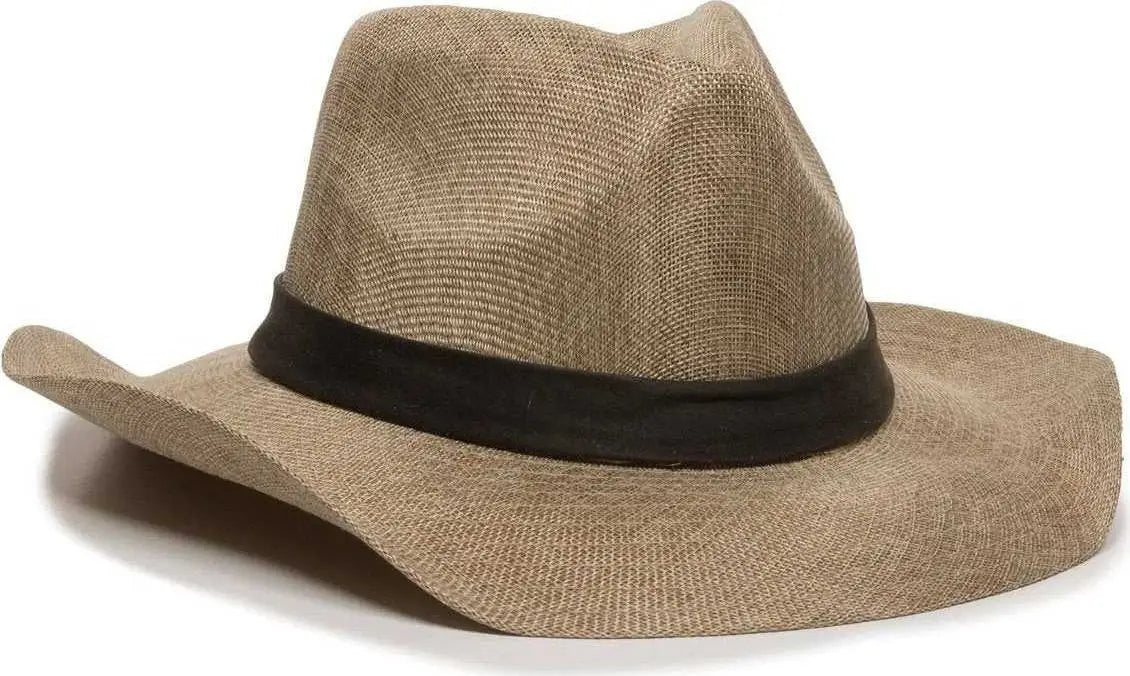 OC Sports PLS-103 Structured Cowboy Hat - Khaki Dark Brown - Khaki Brown / One Size Fits Most