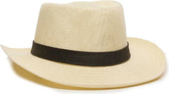 OC Sports PLS-104 Poly-Linen Fabric Cowboy Hat - Ivory Dark Brown - Ivory Brown / One Size Fits Most