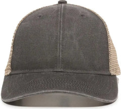 OC Sports PNY-100M Adjustable Meshback Cap with Ponytail Hole - Black Tea Stain - Black Ivory / 6 7/8’’ - 7 1/2’’