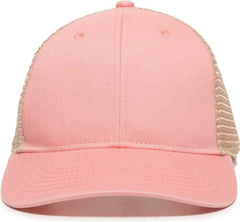 OC Sports PNY-100M Adjustable Meshback Cap with Ponytail Hole - Coral Tea Stain - Coral Ivory / 6 7/8’’ - 7 1/2’’
