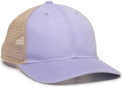 OC Sports PNY-100M Adjustable Meshback Cap with Ponytail Hole - Lavender Tea Stain - Purple Ivory / 6 7/8’’ - 7 1/2’’