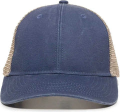 OC Sports PNY-100M Adjustable Meshback Cap with Ponytail Hole - Navy Tea Stain - Navy Ivory / 6 7/8’’ - 7 1/2’’
