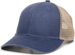 OC Sports PNY-100M Adjustable Meshback Cap with Ponytail Hole - Navy Tea Stain - Navy Ivory / 6 7/8’’ - 7 1/2’’
