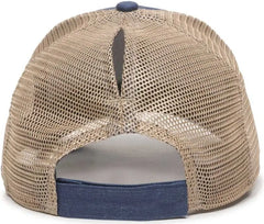 OC Sports PNY-100M Adjustable Meshback Cap with Ponytail Hole - Navy Tea Stain - Navy Ivory / 6 7/8’’ - 7 1/2’’