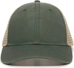OC Sports PNY-100M Adjustable Meshback Cap with Ponytail Hole - Olive Tea Stain - Olive Ivory / 6 7/8’’ - 7 1/2’’