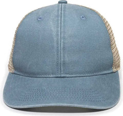 OC Sports PNY100M Ponytail Mesh-Back Cap - Coastal Blue/ Tea - Coastal Blue Ivory / 6 7/8’’ - 7 1/2’’