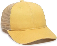 OC Sports PNY100M Ponytail Mesh-Back Cap - Dusty Yellow/ Tea - Yellow Ivory / 6 7/8’’ - 7 1/2’’