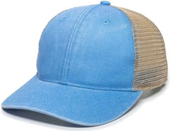 OC Sports PNY100M Ponytail Mesh-Back Cap - Sky Blue/ Tea - Sky Blue Ivory / 6 7/8’’ - 7 1/2’’