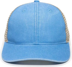OC Sports PNY100M Ponytail Mesh-Back Cap - Sky Blue/ Tea - Sky Blue Ivory / 6 7/8’’ - 7 1/2’’