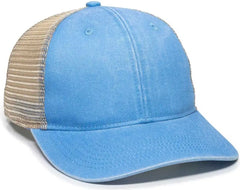 OC Sports PNY100M Ponytail Mesh-Back Cap - Sky Blue/ Tea - Sky Blue Ivory / 6 7/8’’ - 7 1/2’’