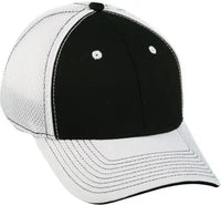 OC Sports PRO1125X Meshback Flexible Fitting Cap - Black White White - Black White / 6 3/4’’ - 7 1/8’’