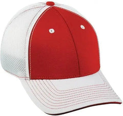 OC Sports PRO1125X Meshback Flexible Fitting Cap - Red White White - Red White / 7 1/4’’ - 7 5/8’’