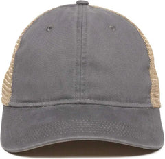 OC Sports PWT-200M Adjustable Mesh Back Cap - Graphite Tea Stain - Dark Gray / 6 7/8’’ - 7 1/2’’